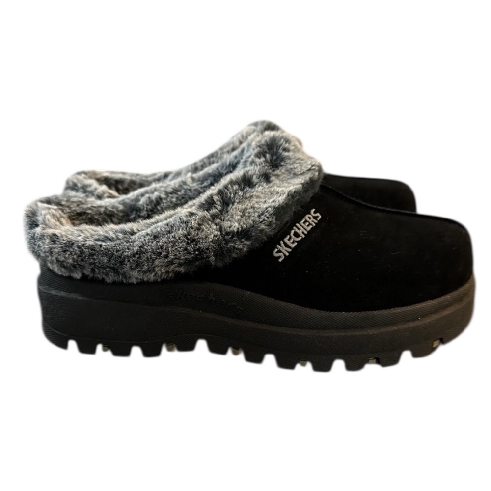 Skechers Slip On Faux Fur Lining Slide Clogs for Women, Size 9…Black & Gray. - Picture 10 of 10